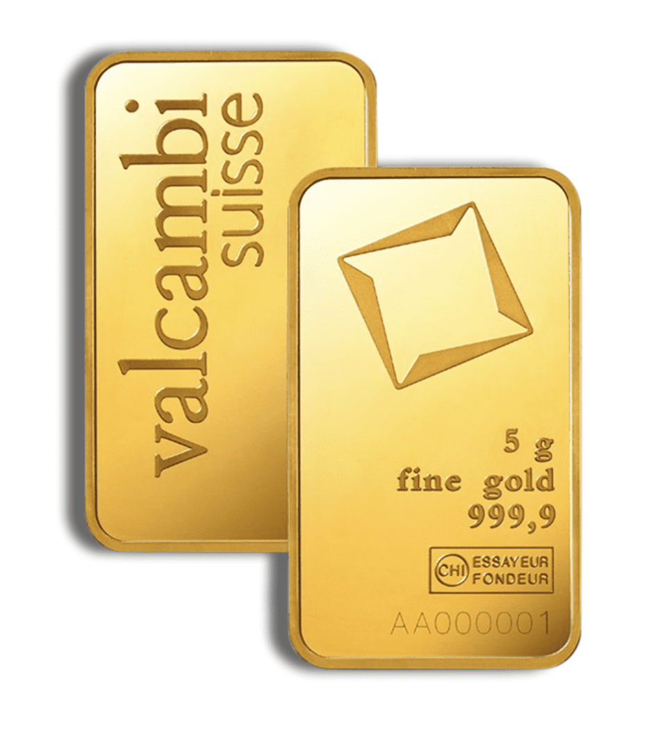 5 Gram Valcambi Suisse Gold Bar